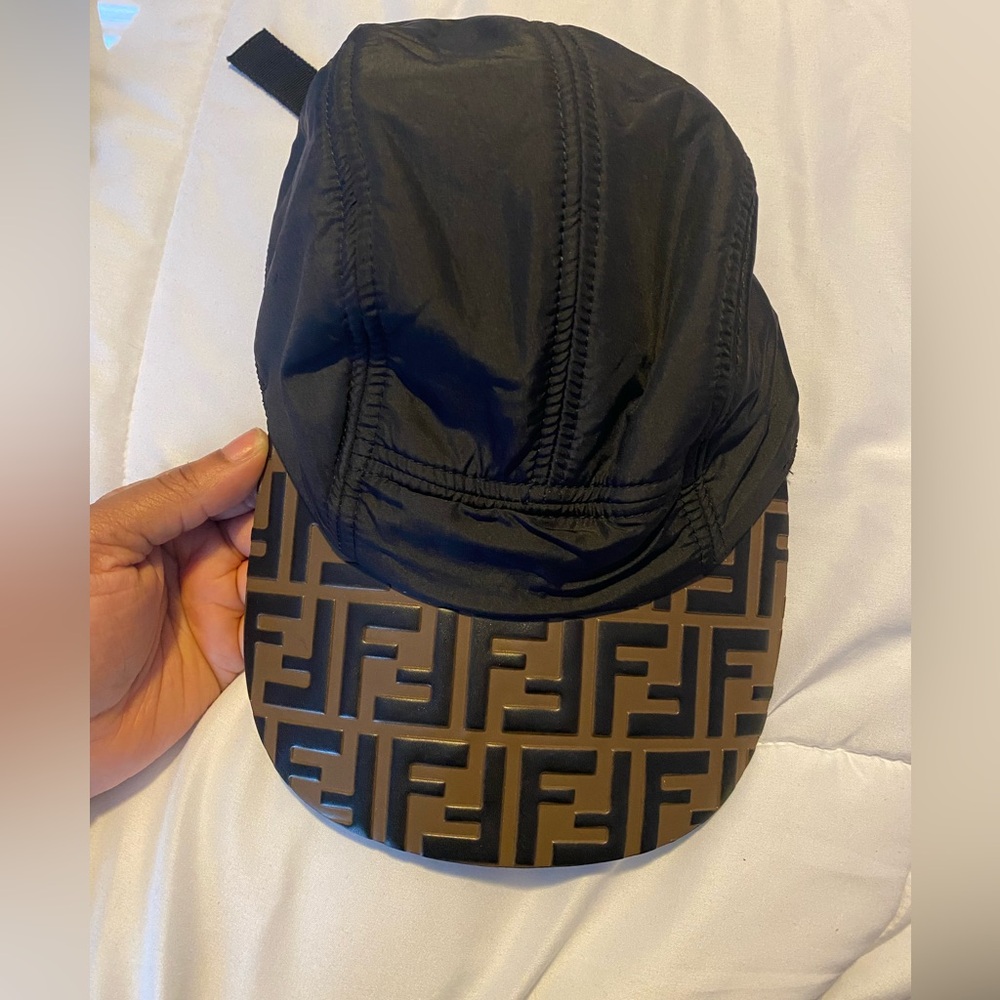 Fendi Black and Brown Logo Cap